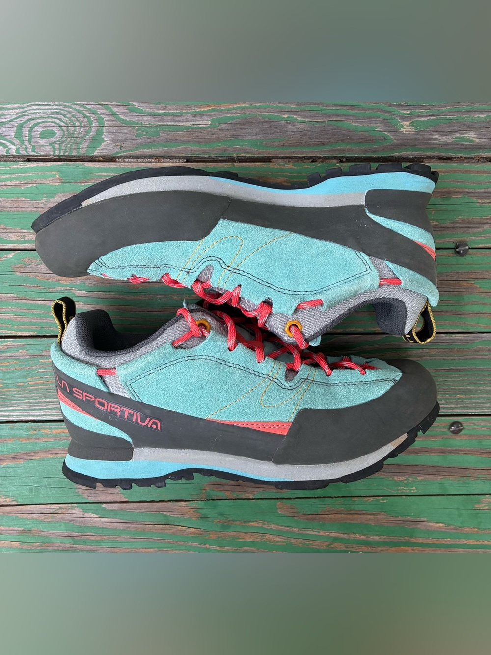 La Sportiva Boulder X Womens Sz 9.5 Ice Blue Approach Hiking Shoes Climbing